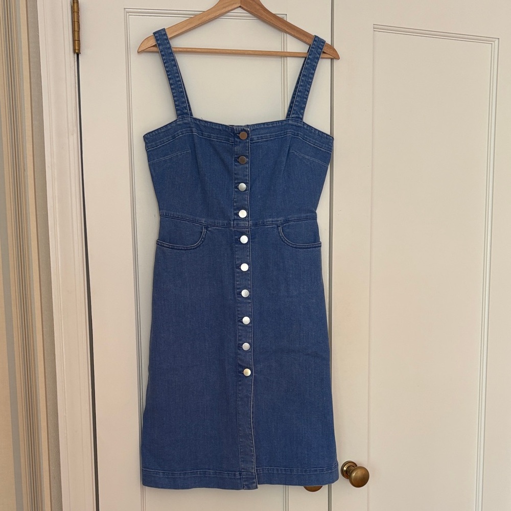 Stella McCartney Blue Denim Button-Front Midi Dress
